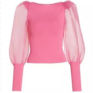 Alice + Olivia Abella Chiffon Sweater